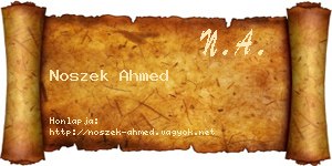 Noszek Ahmed névjegykártya
